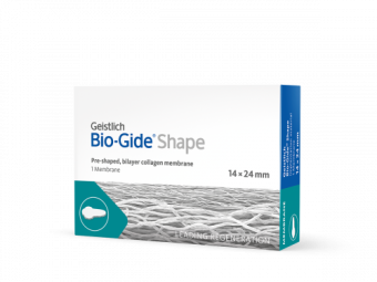 Bio-Gide Shape 14х24 мм резорбируемая двухслойная барьерная мембрана особой формы арт: 500352